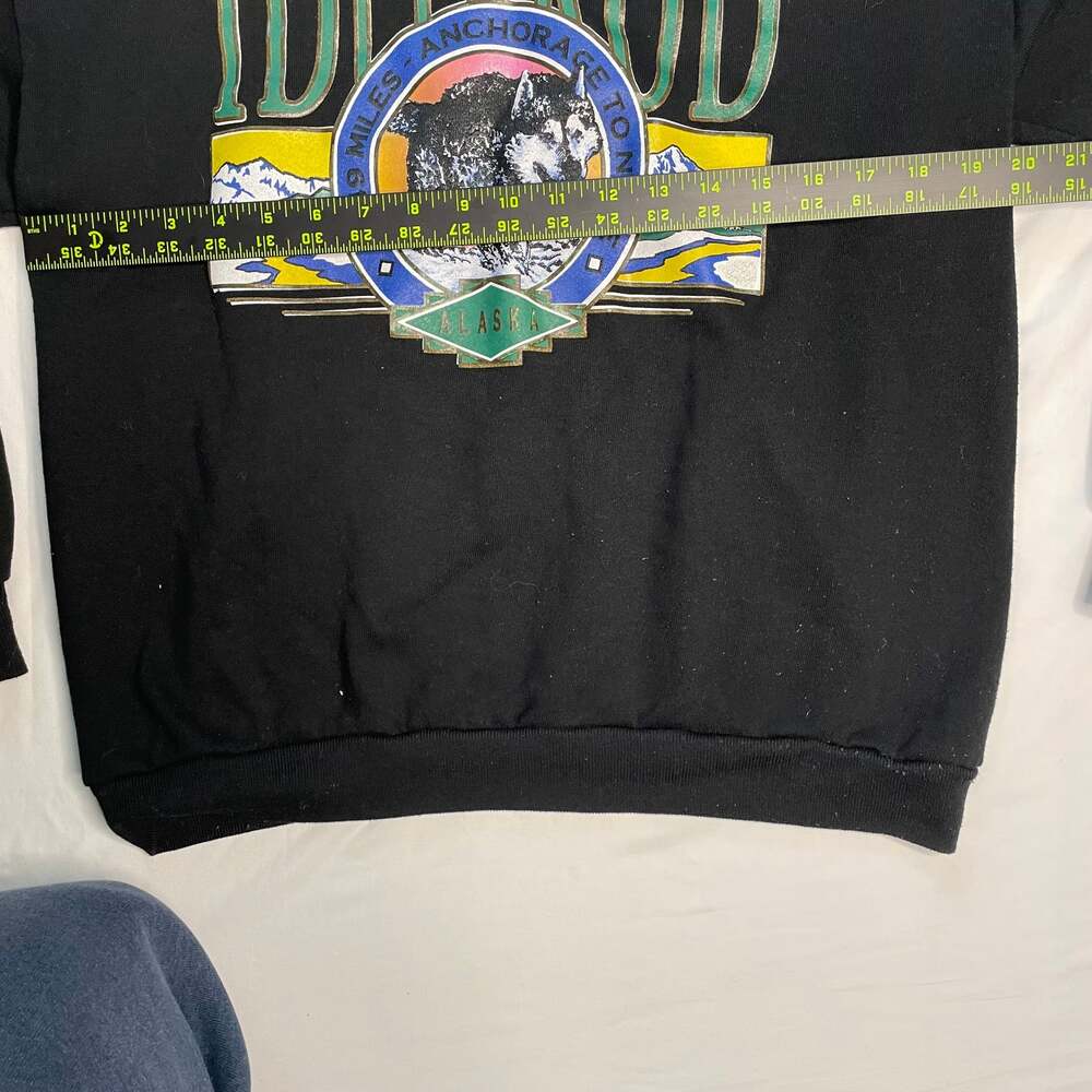 Vintage Iditarod Alaska Crewneck Sweatshirt Black Large Made USA - Picture 4 of 6